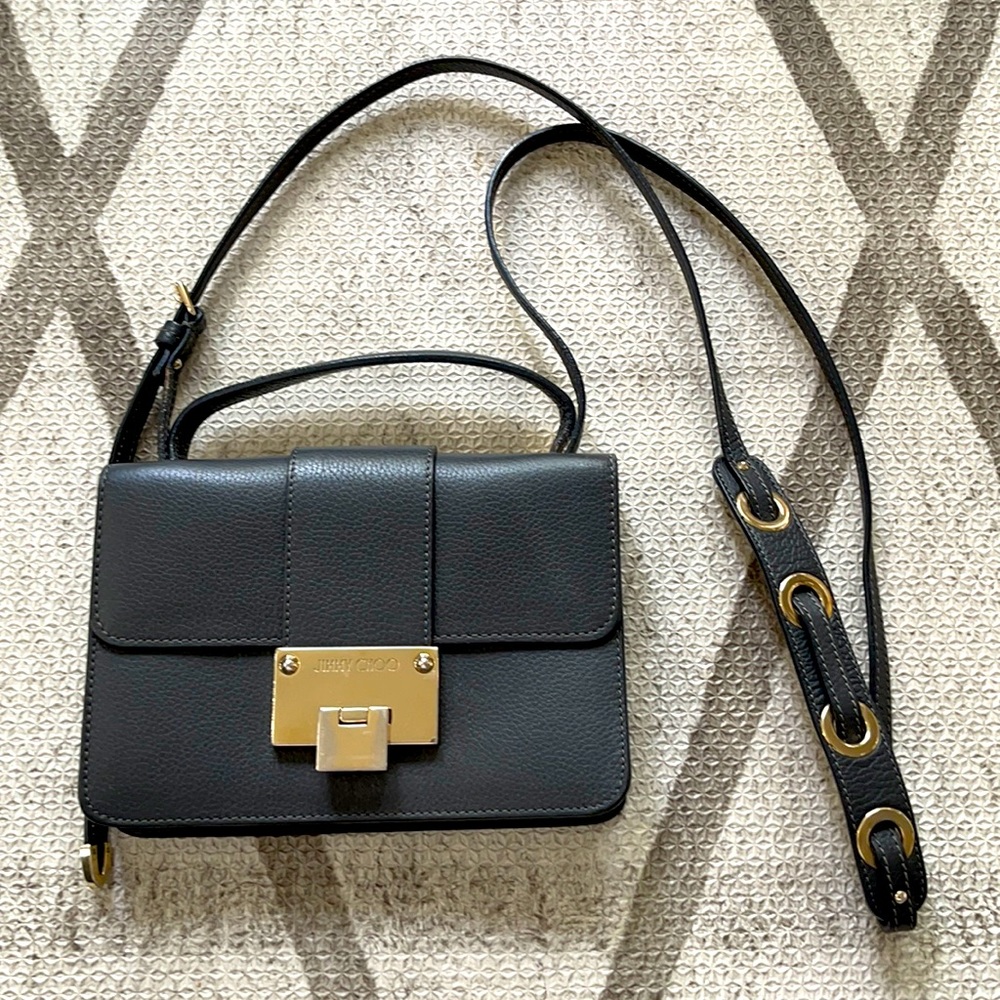 Jimmy Choo Grey Leather Crossbody Purse